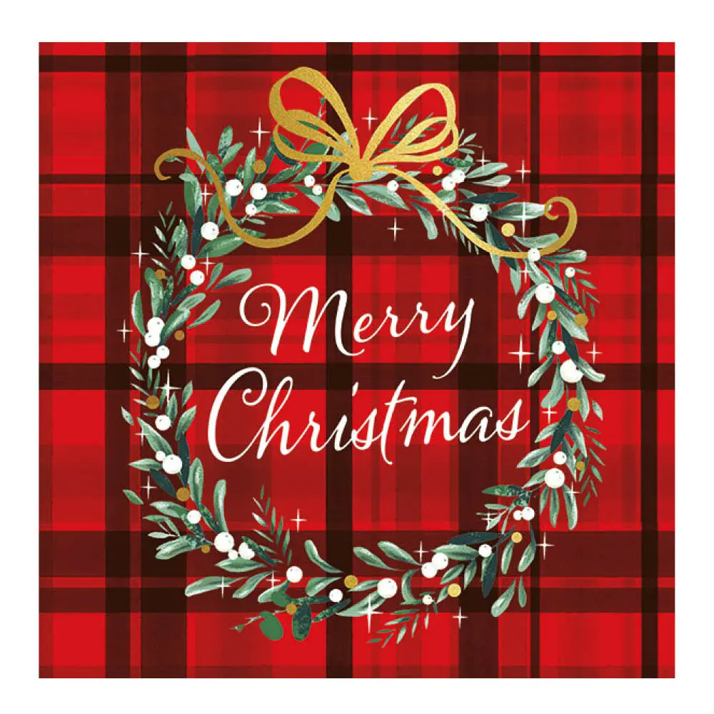 Lautasliina 33x33 cm 20 kpl Christmas Plaid Red