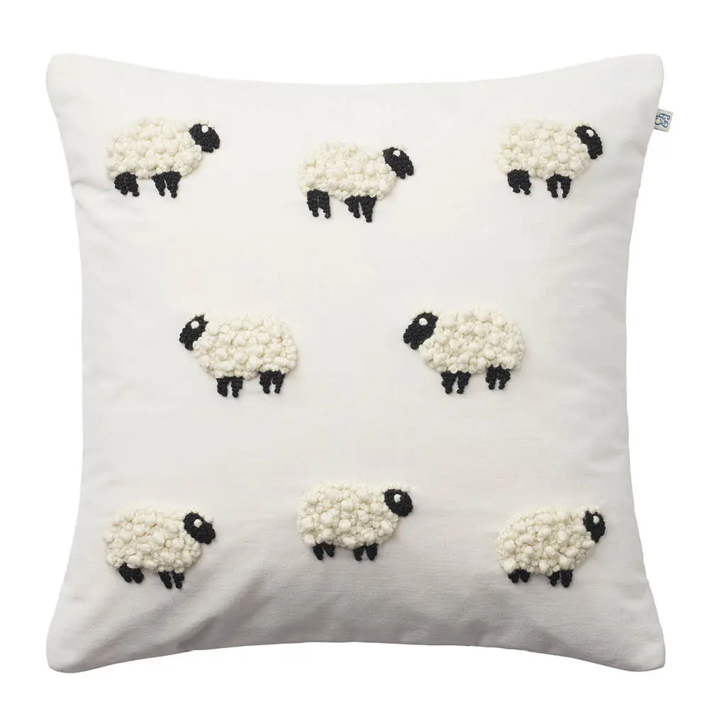 Sheep putetrekk velur 50x50 cm Ivory