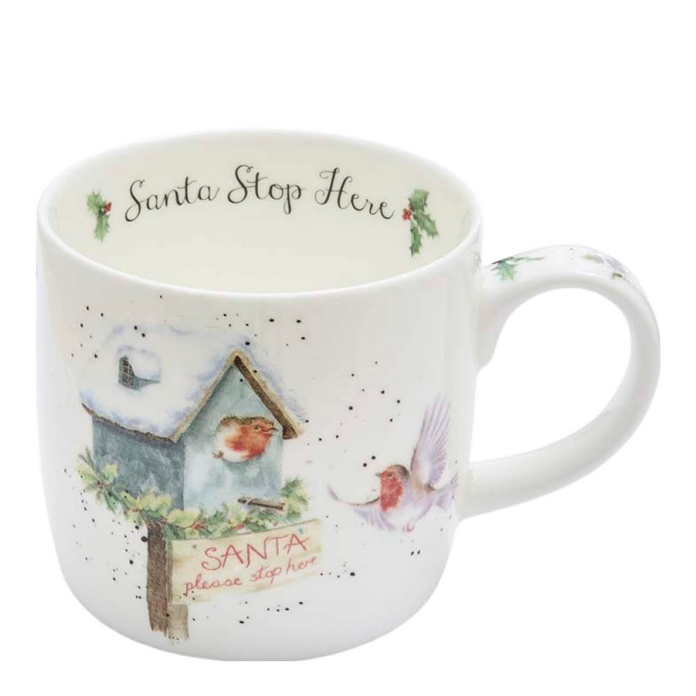 Royal Worcester - Wrendale Designs muki 31 cl Santa Stop Here