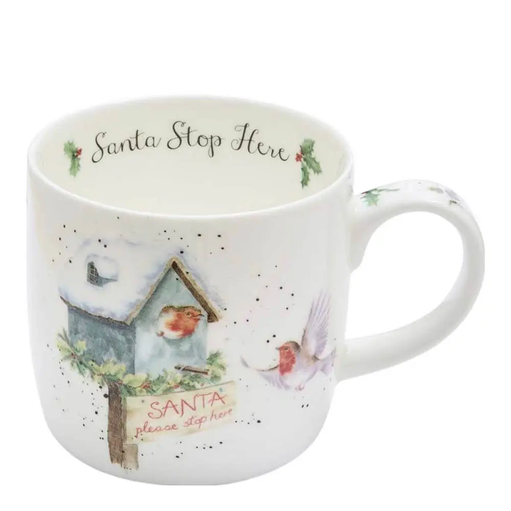 Wrendale Designs muki 31 cl Santa Stop Here