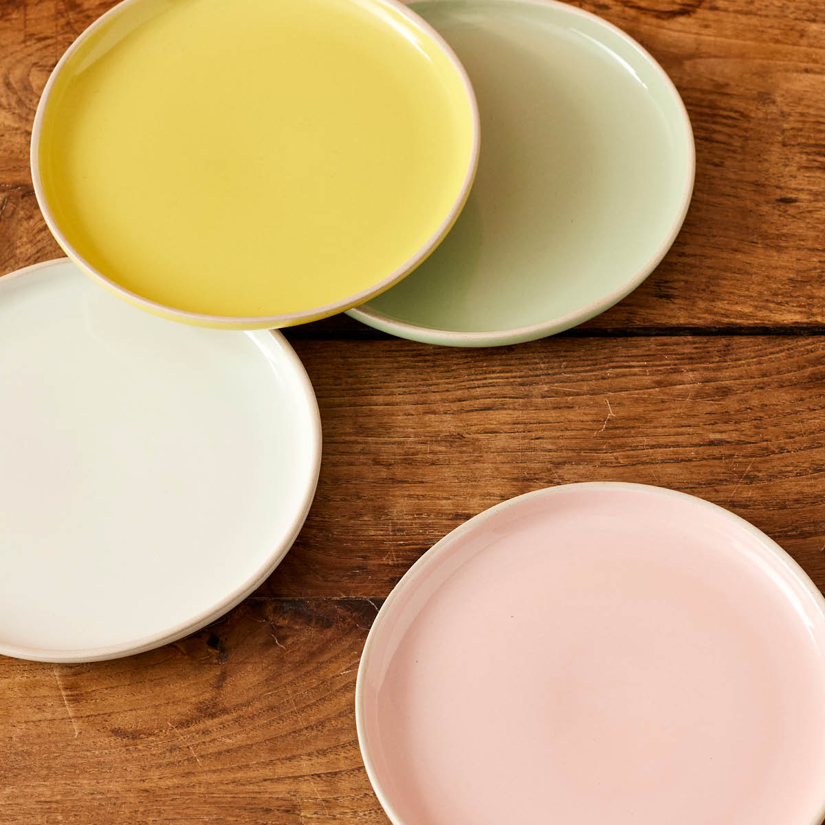 Jamie Oliver Big Love assiett 19 cm 4-pack rosa/vit/grön/gul