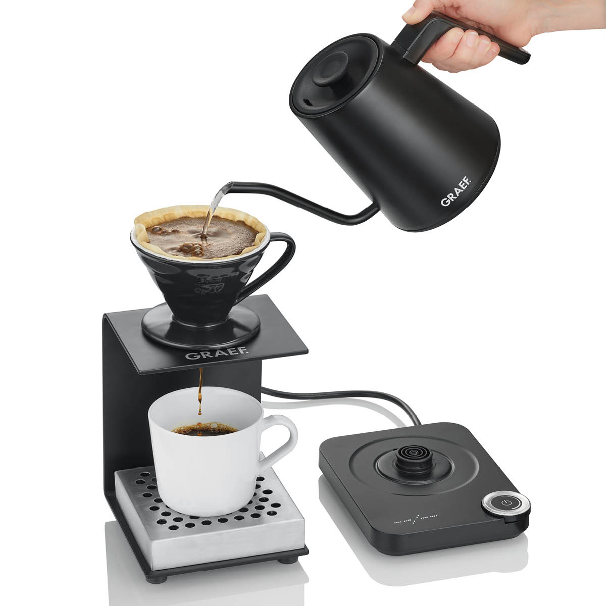 Graef Vattenkokare pour over GK502 0,9 L 1200W matt svart