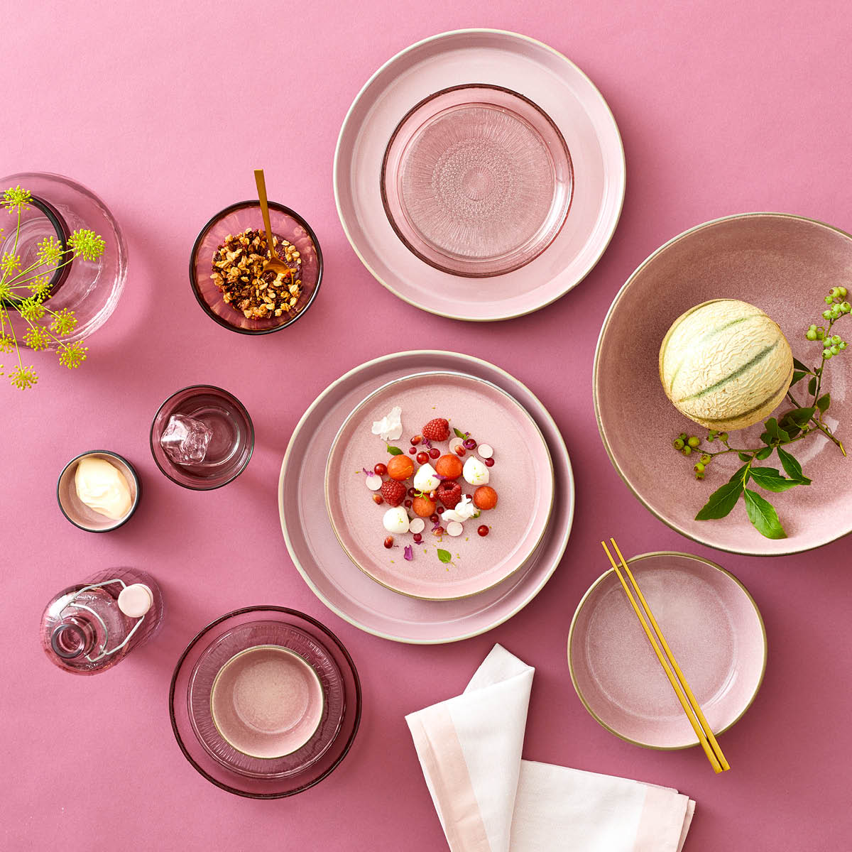 Bitz Tallerken gastro 21 cm grå/rosa