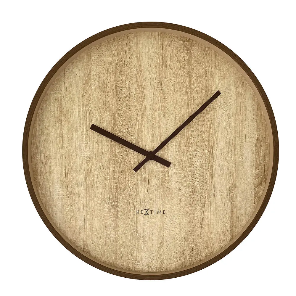 Oslo Large veggklokke 50 cm lys/mørk tre