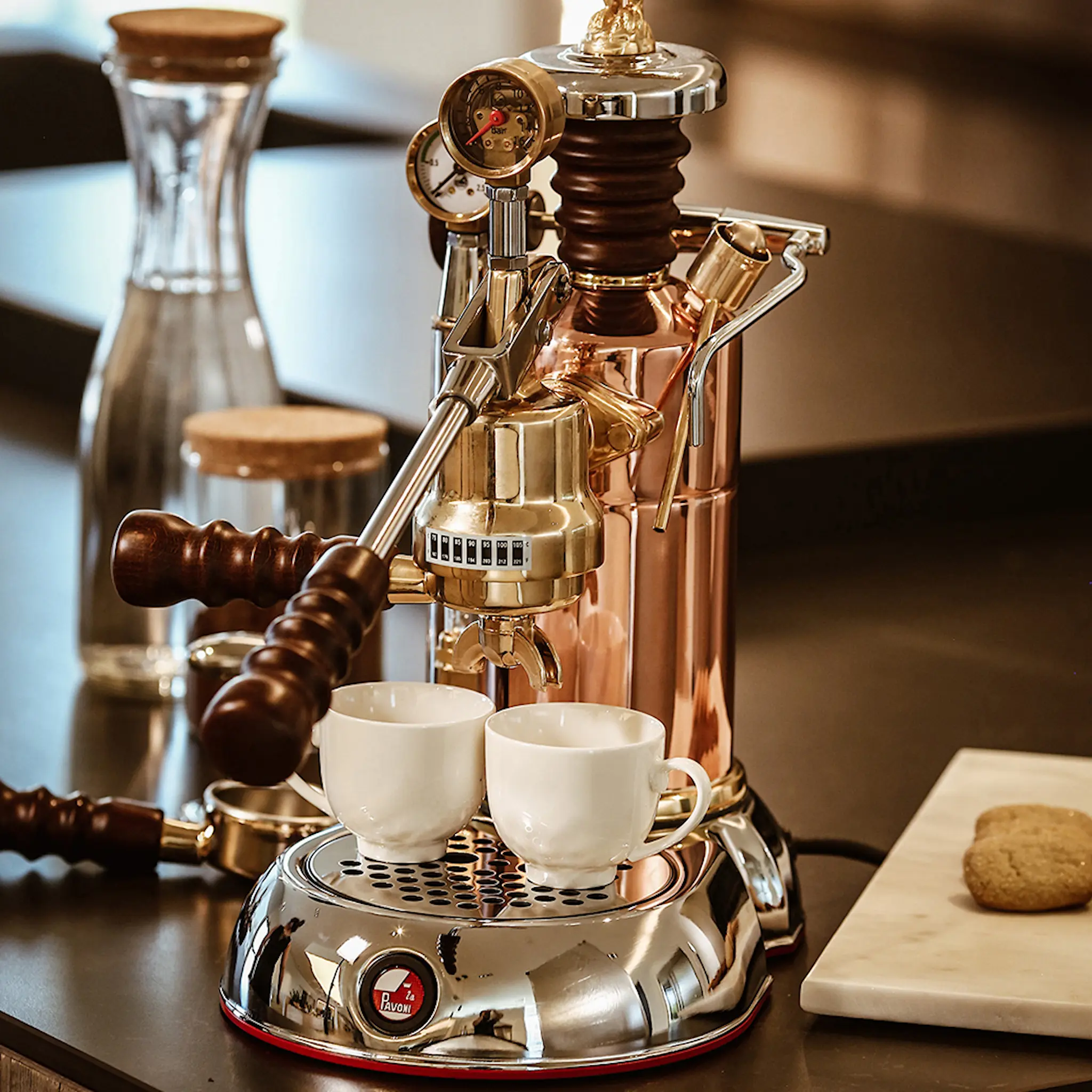 La Pavoni Esperto Manuell Kaffemaskin med Hävarm Koppar