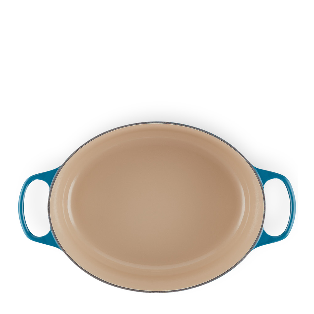 Le Creuset Signature gjutjärnsgryta oval 31 cm 6,3 L deep teal