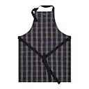 Rutig förkläde i linne/bomull 110x80 cm svart/vit