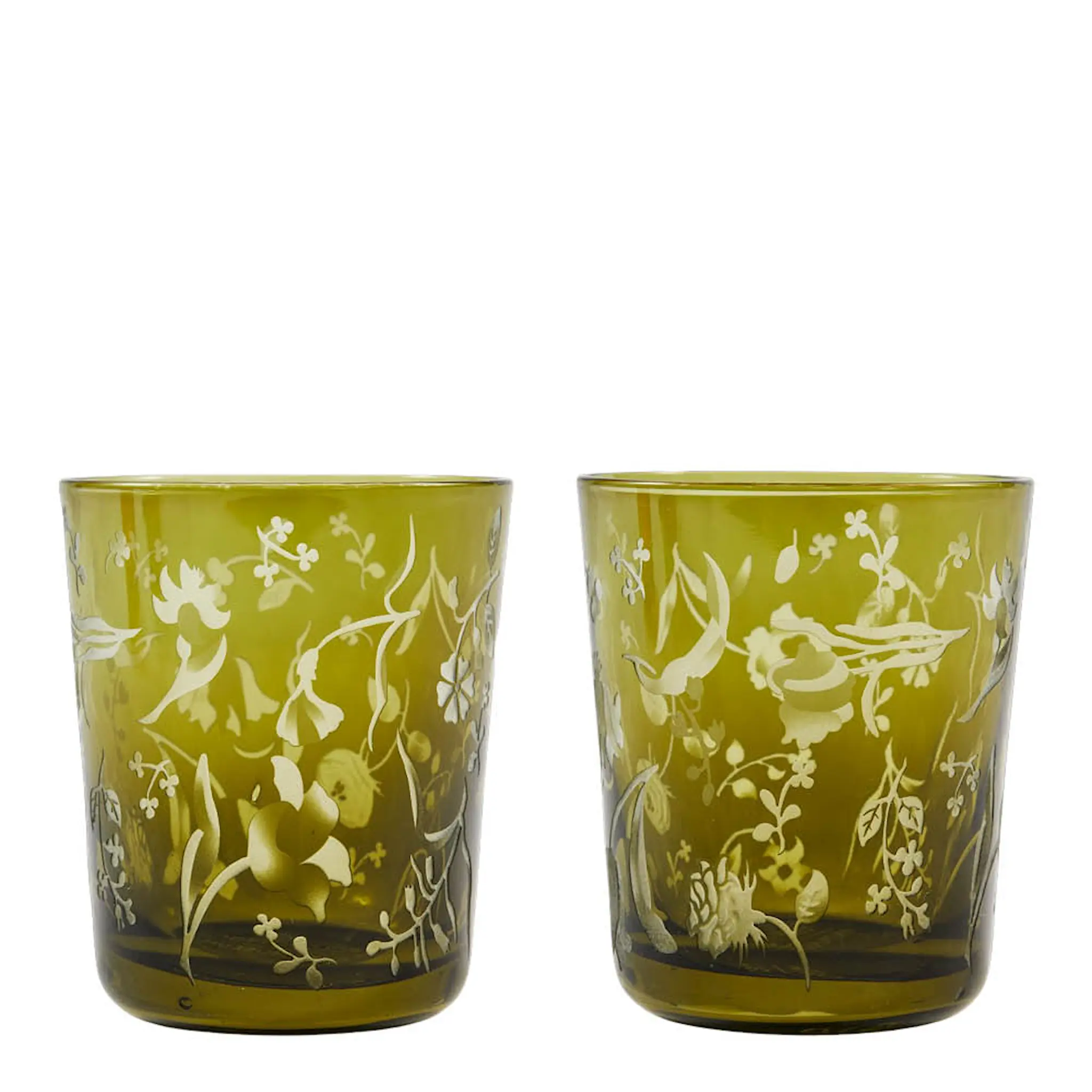 Pols Potten Rijksmuseum Blomster dricksglas 9,5x8,5 cm 2-pack mörkgrön