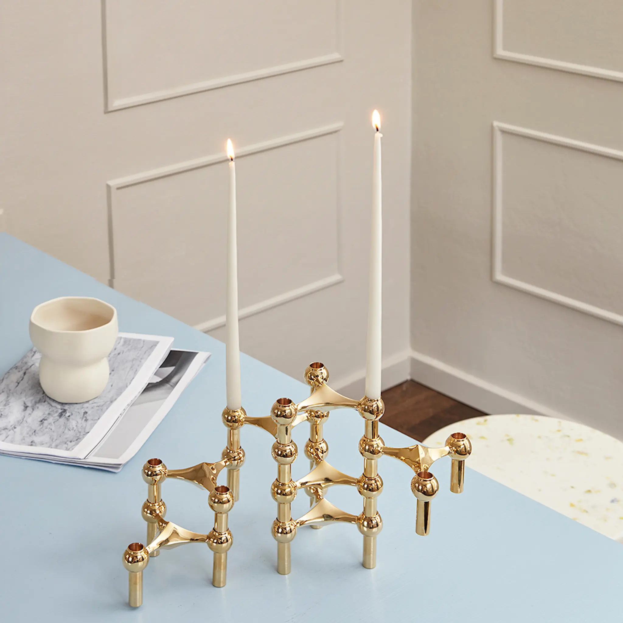 Stoff Nagel Stoff Nagel Kynttilänjalka 3 kpl Messinki