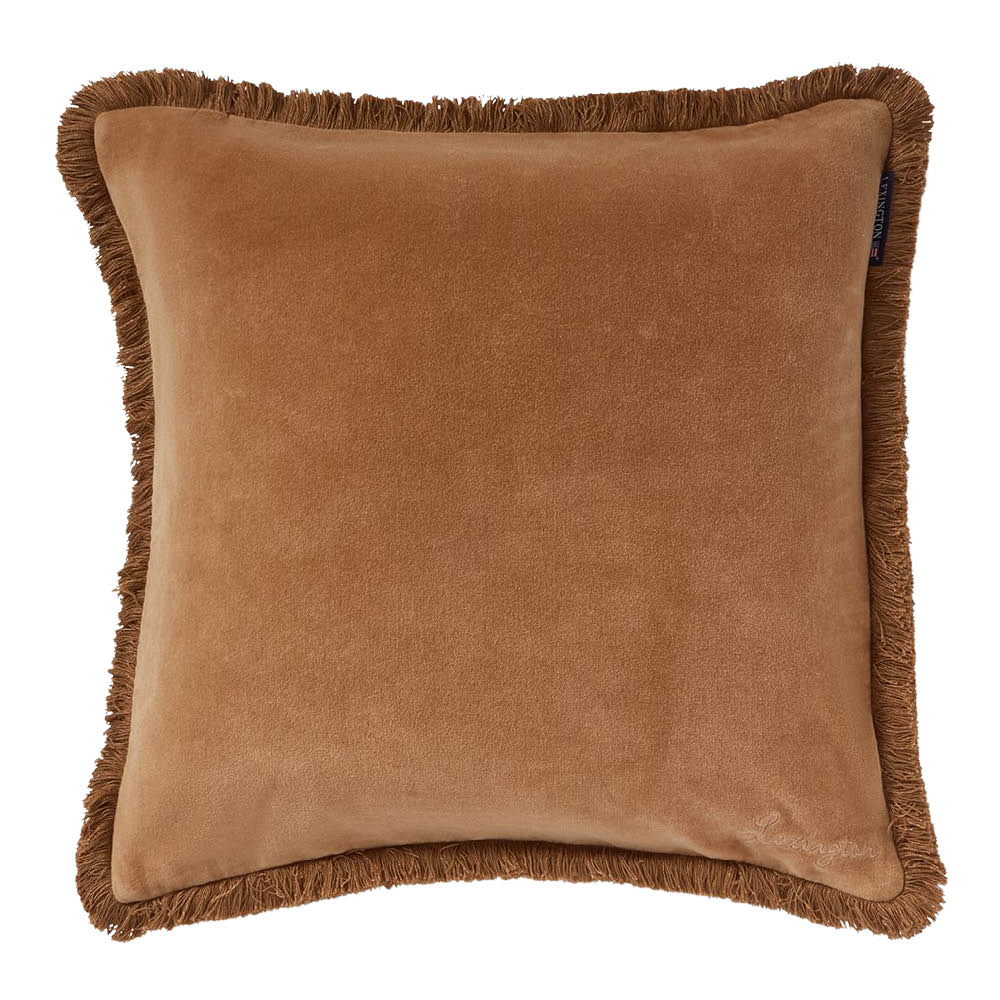 Lexington Fringe kuddfodral sammet 50x50 cm fudge