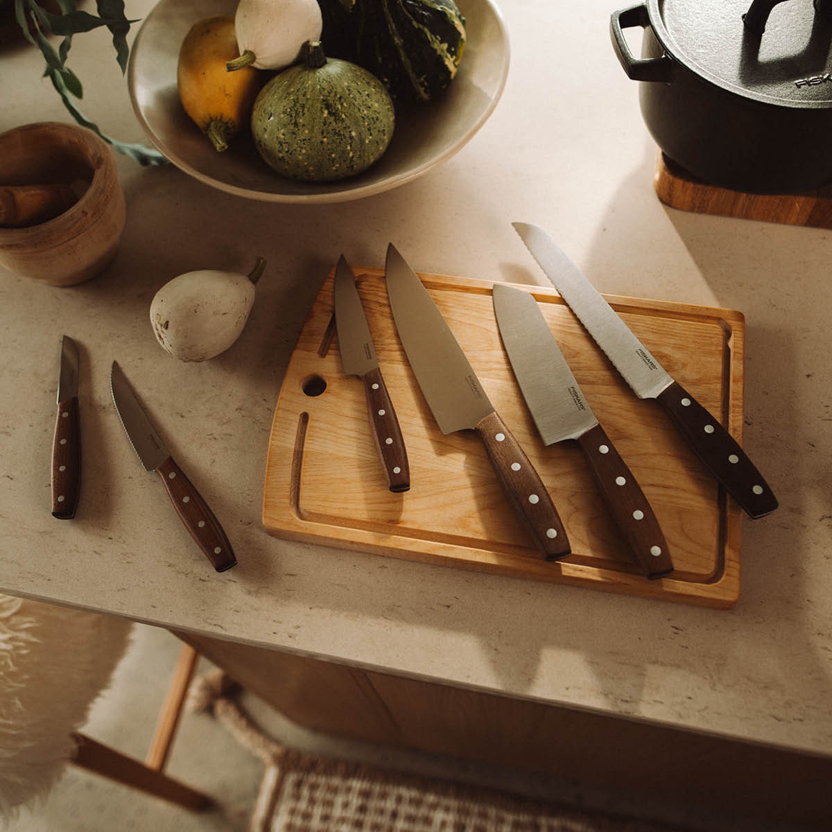 Fiskars Folken kokkekniv 20 cm tre/stål