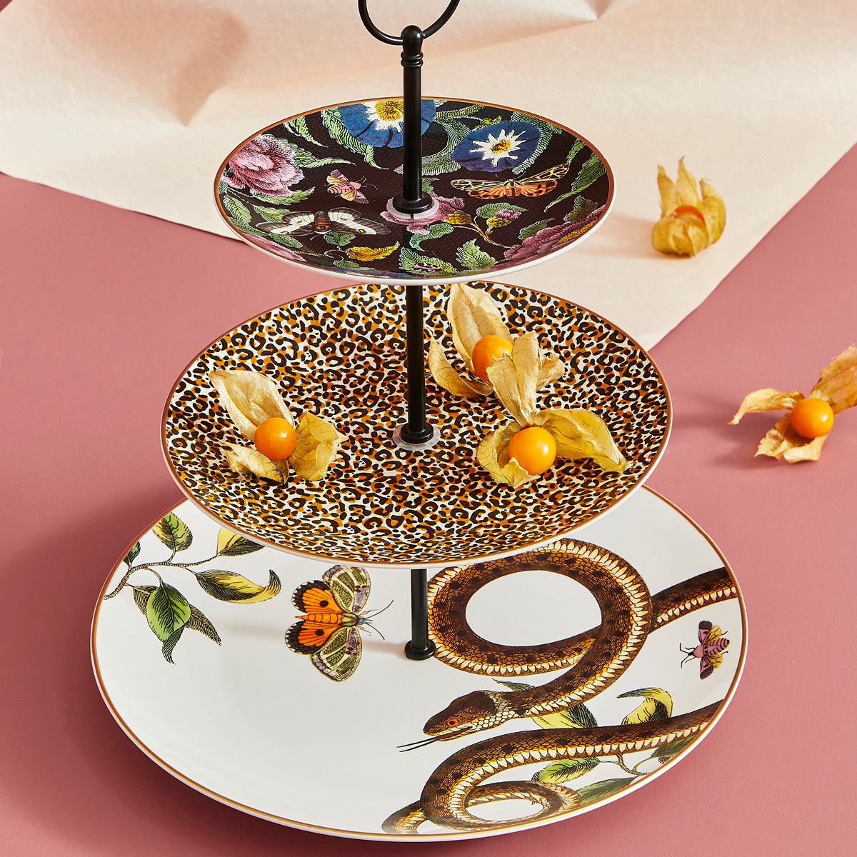 Spode Creatures of Curiosity Tårtfat 3 våningar