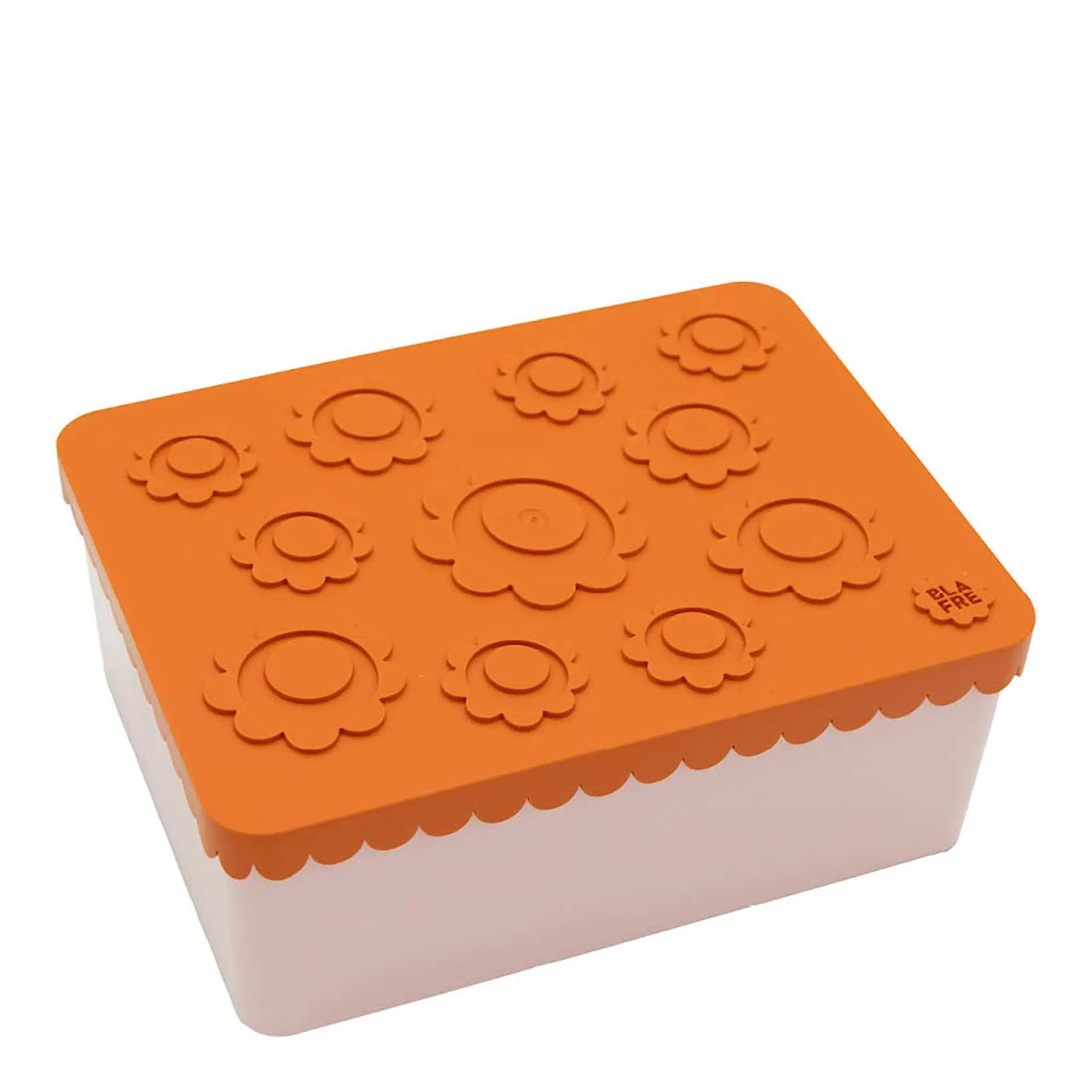 Blafre Blomma matlåda plast tre fack 14x19 cm orange/rosa