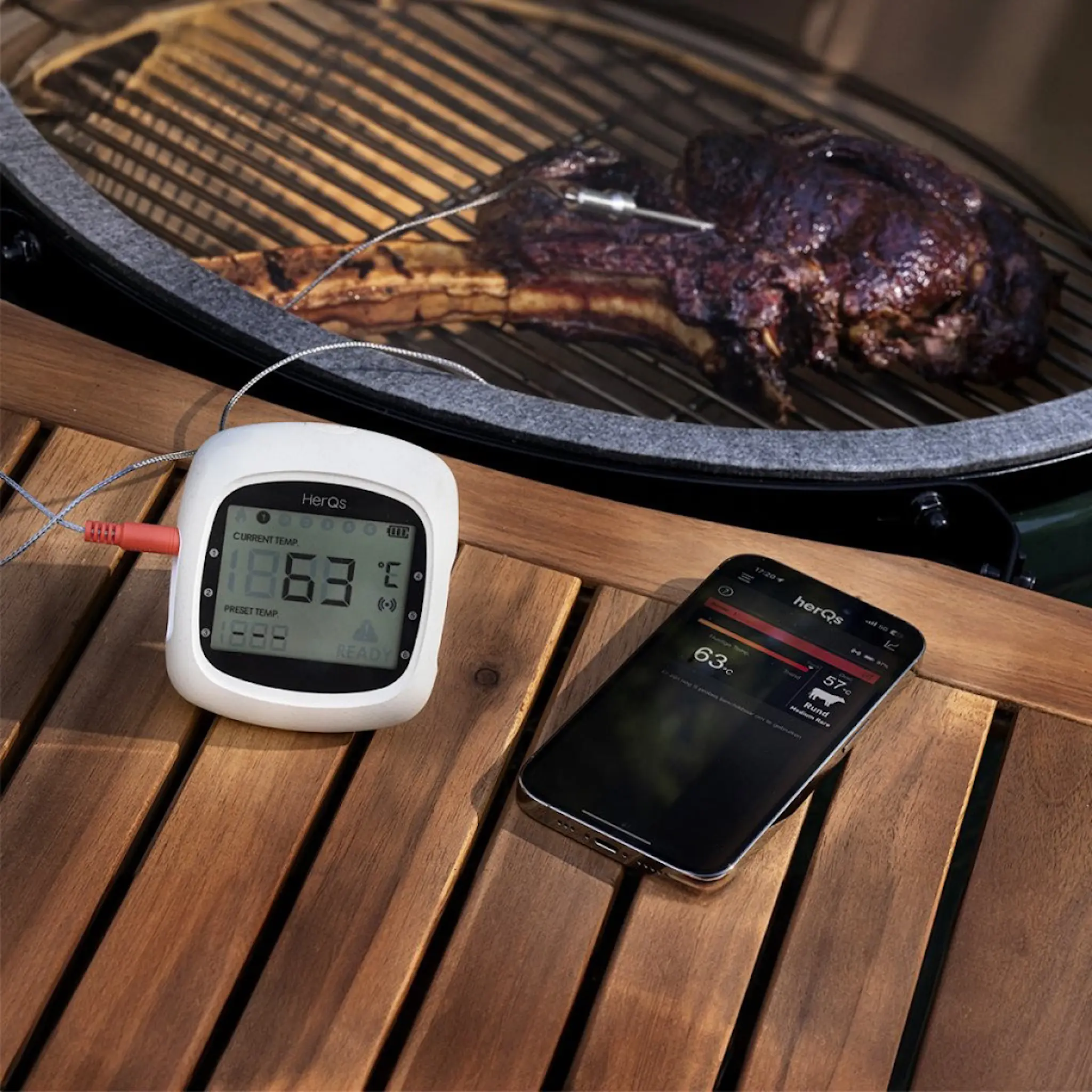 Click & Grow HerQs Easy BBQ Paistomittari Valkoinen