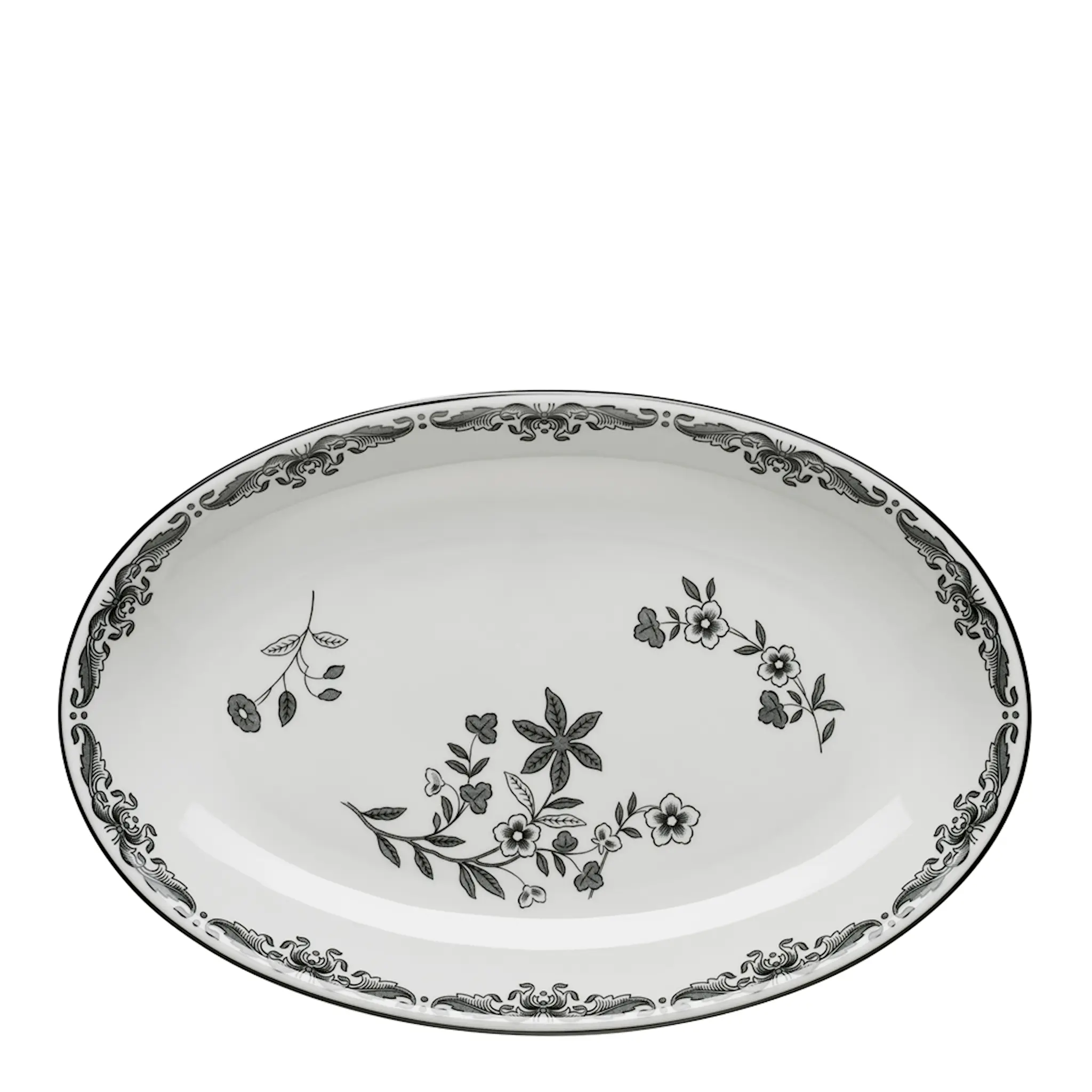 Rörstrand Ostindia  Serveringsfat Oval 33x22 cm svart