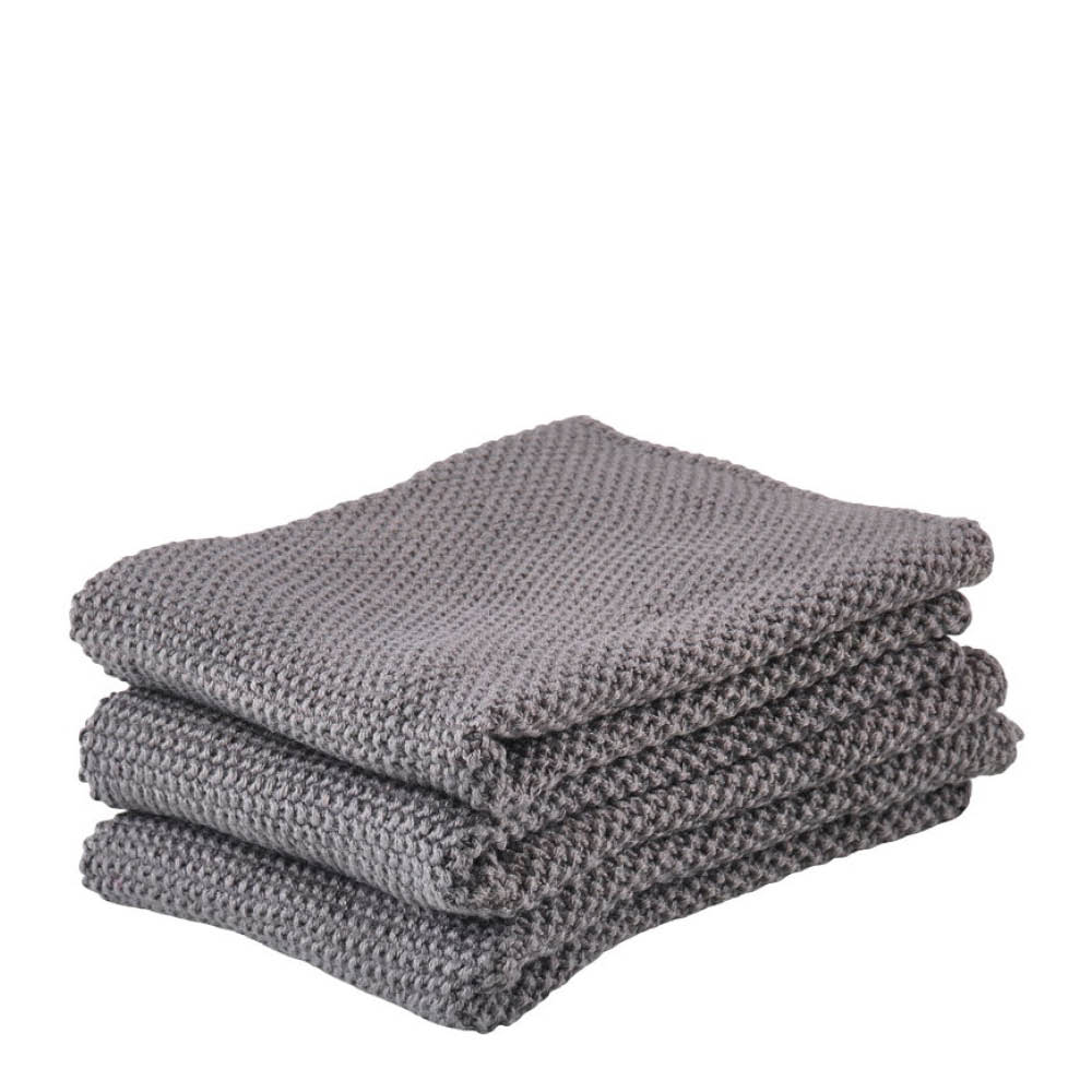 Zone Denmark Tiskirätti puuvilla 27x27 cm 3 kpl harmaa