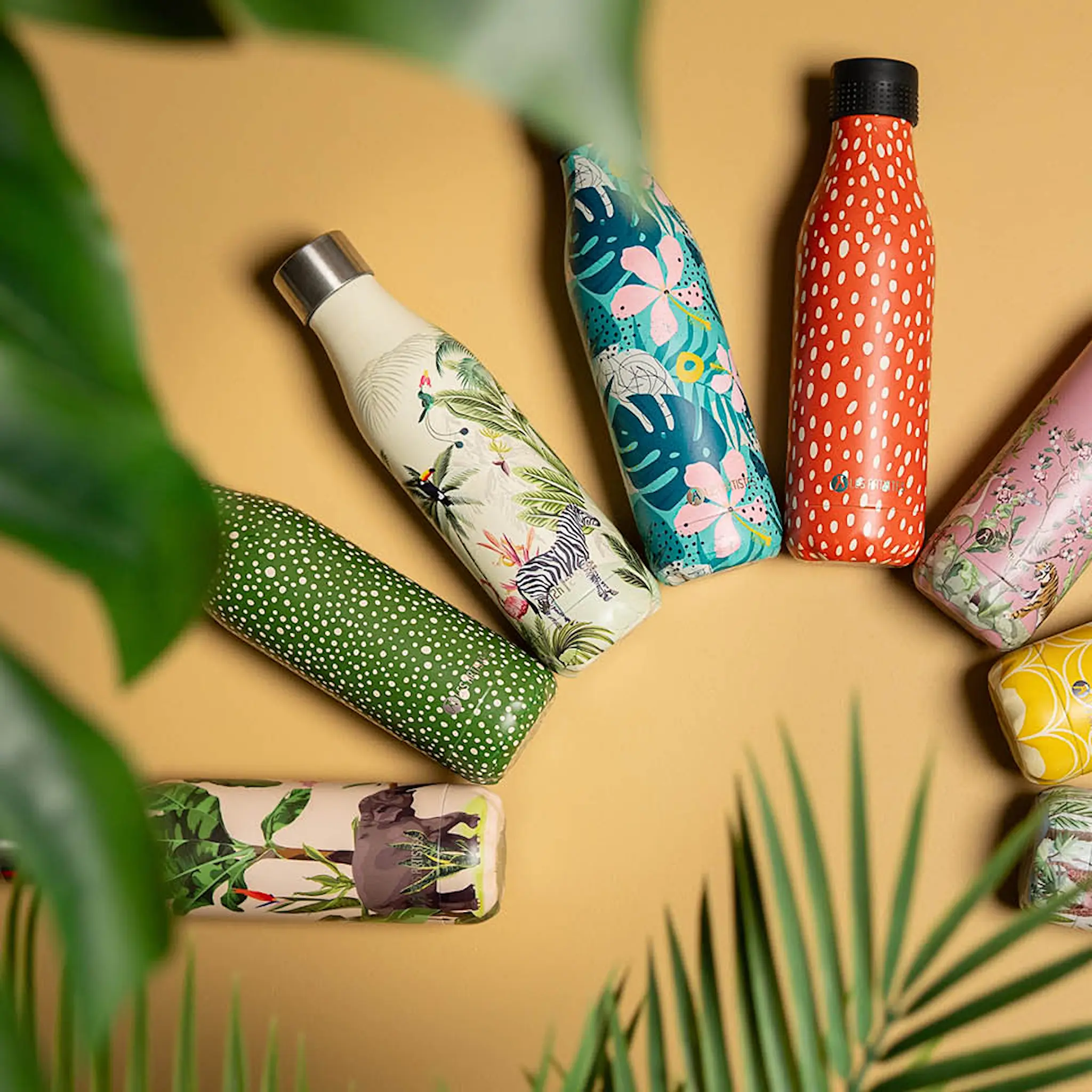 Les Artistes Bottle Up Design Termosflaska 0,5 L Gul/Brun