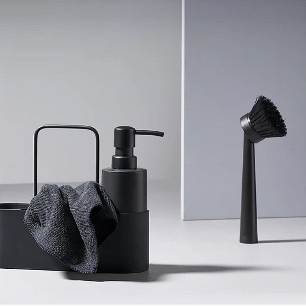 Zone Oppvasksett m/kjøkkenklut svart