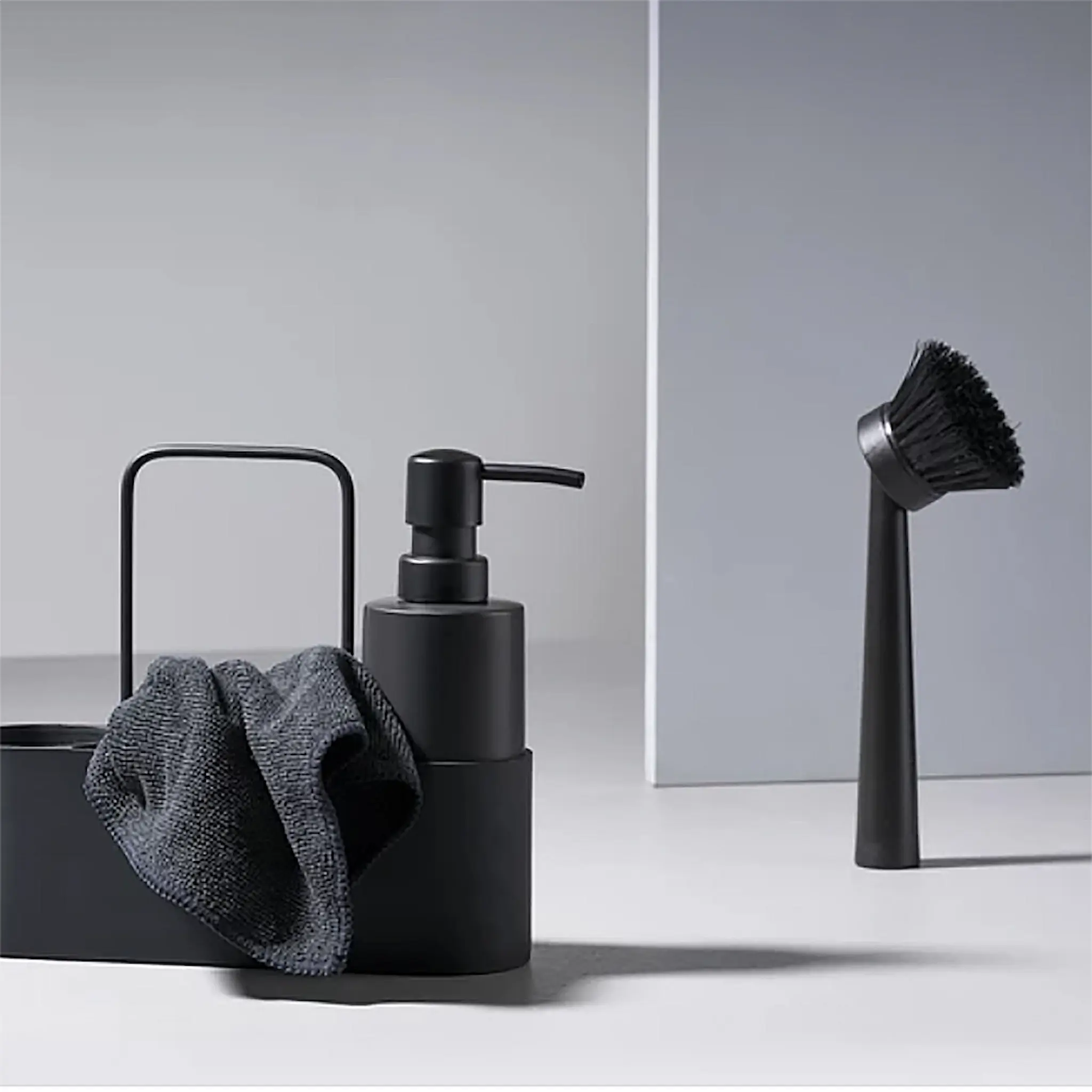 Zone Oppvasksett m/kjøkkenklut svart hover