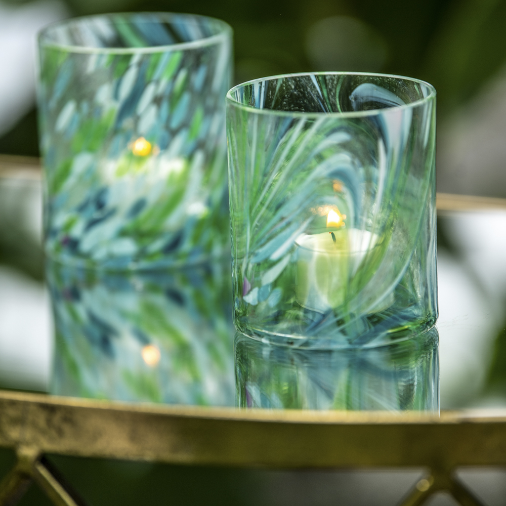 Magnor Swirl Kynttilälyhty 9 cm Vihreä