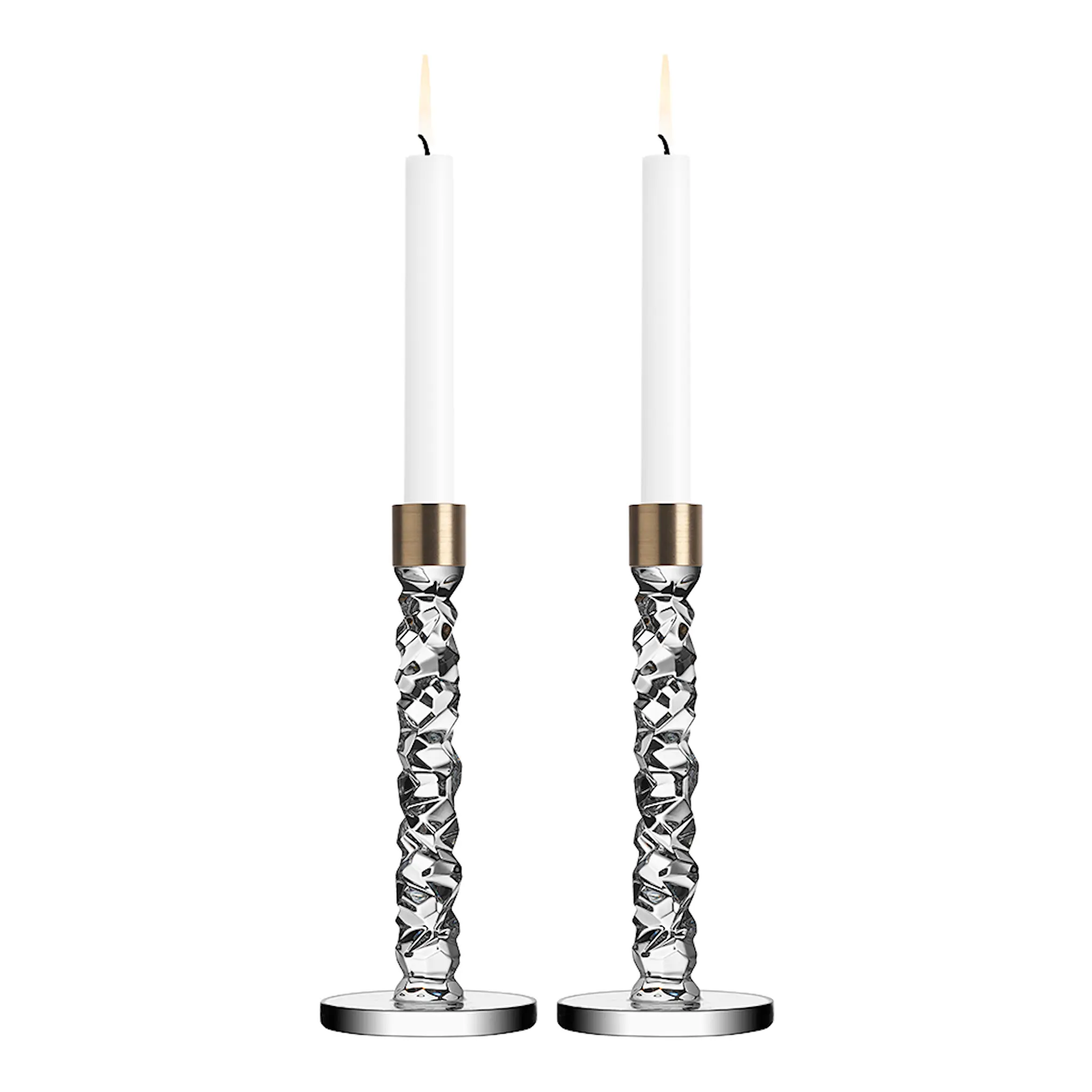 Orrefors Carat Ljusstake 24,2 cm 2-pack Mässing