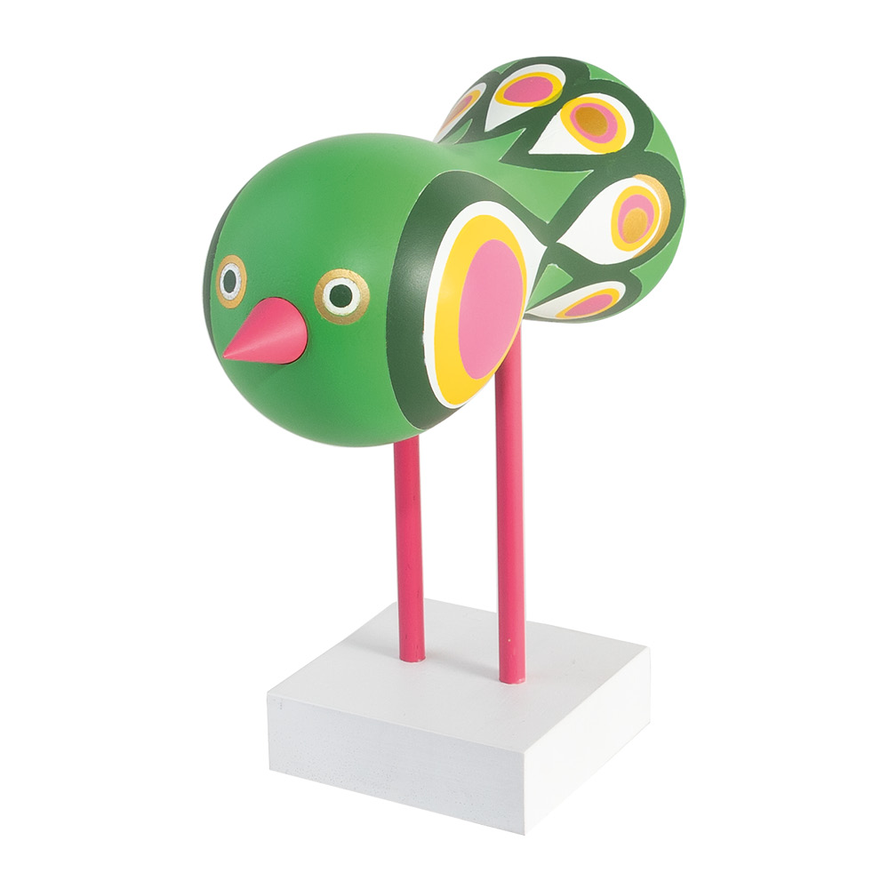 Design House Stockholm - Birds 1967 Puulintu Nro 2 16 cm Vihreä/Roosa