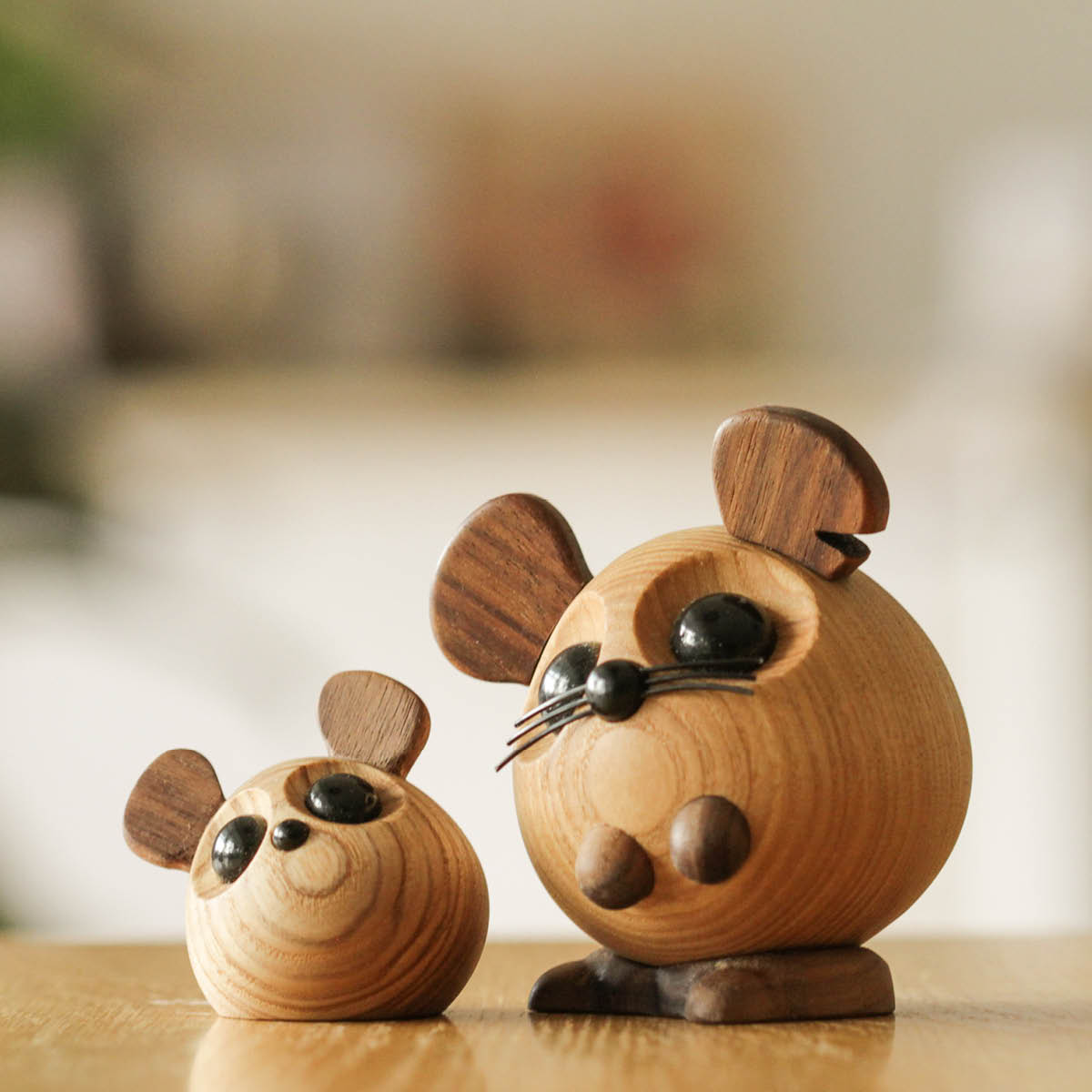 FableWood Puufiguuri Hiiri Ingolf 9 cm Saarni/Pähkinä