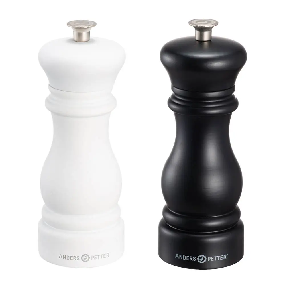 Classic suola- ja pippurimylly 16,5 cm 2 kpl pyökki/musta/valkoinen