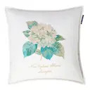 Kuddfodral linne/bomull 50x50 cm blombroderad vit/grön