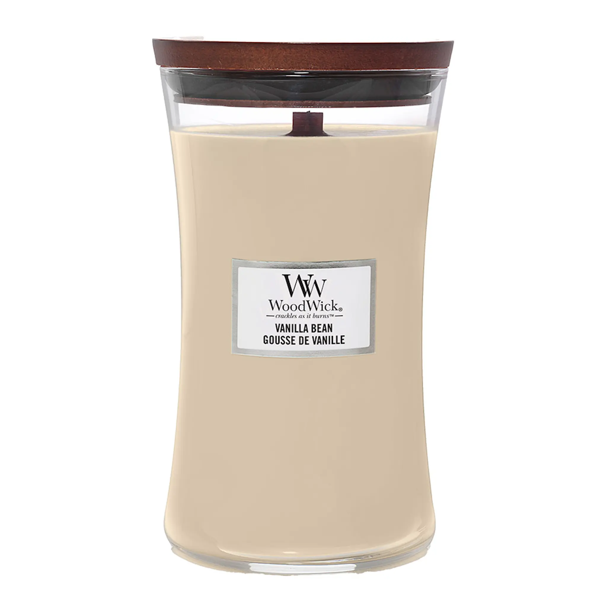 WoodWick Hourglass doftljus stor vanilla bean