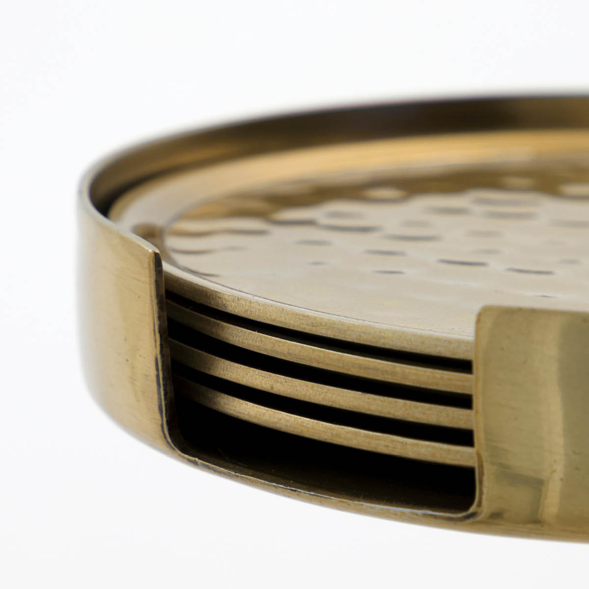 House Doctor Hammer glasunderlägg 10 cm 5 delar guldfinish