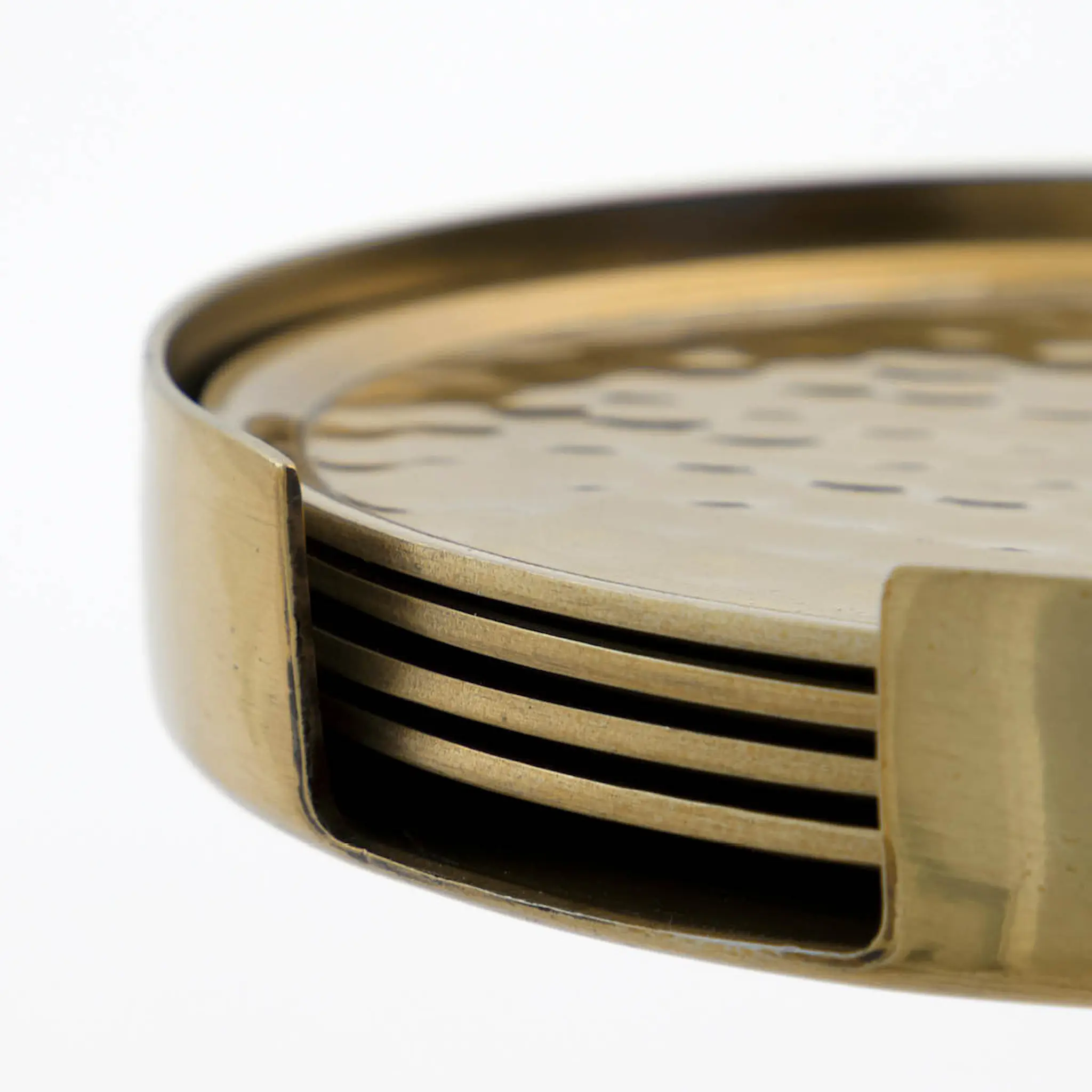 House Doctor Hammer glasunderlägg 10 cm 5 delar guldfinish