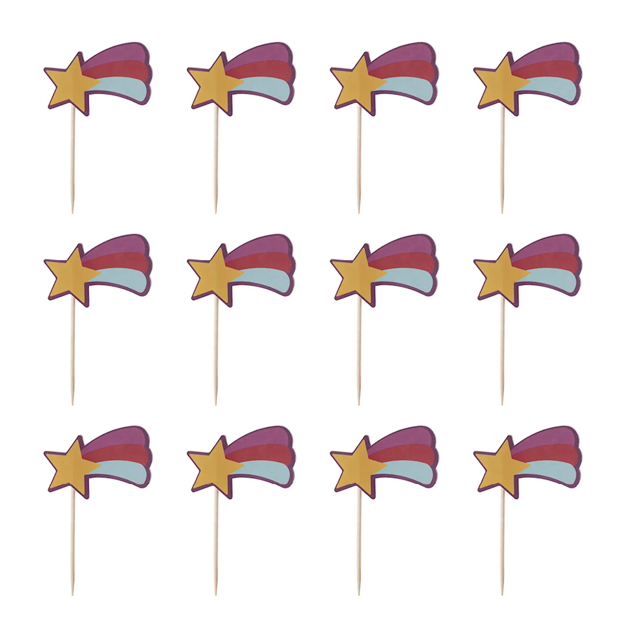Modern House Chic kids tårtdekoration 12-pack stjärna multi