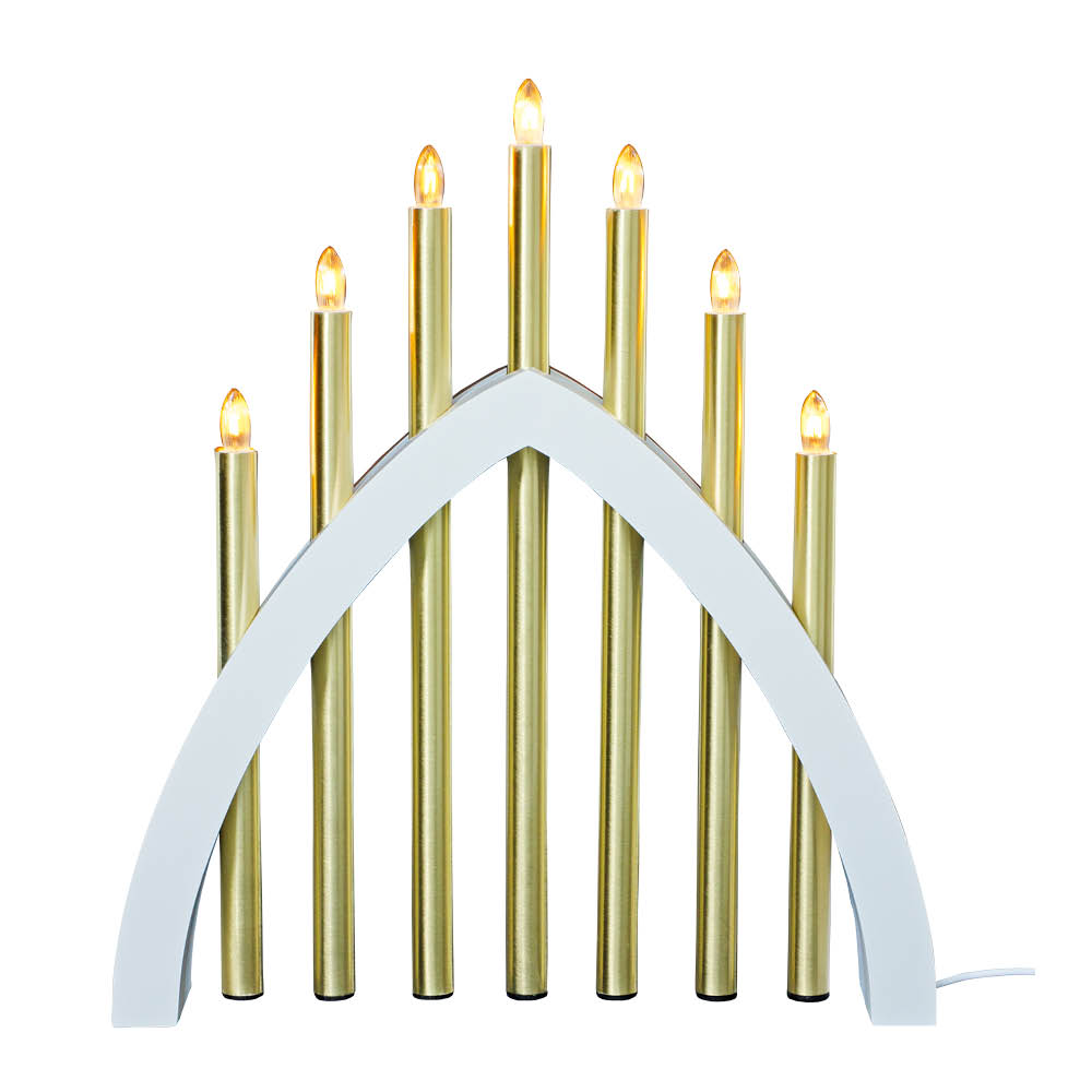 Aneta Lighting Gotland adventsstake 45 cm hvit/matt messing