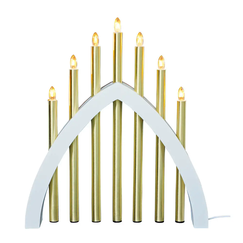 Gotland adventsstake 45 cm hvit/matt messing