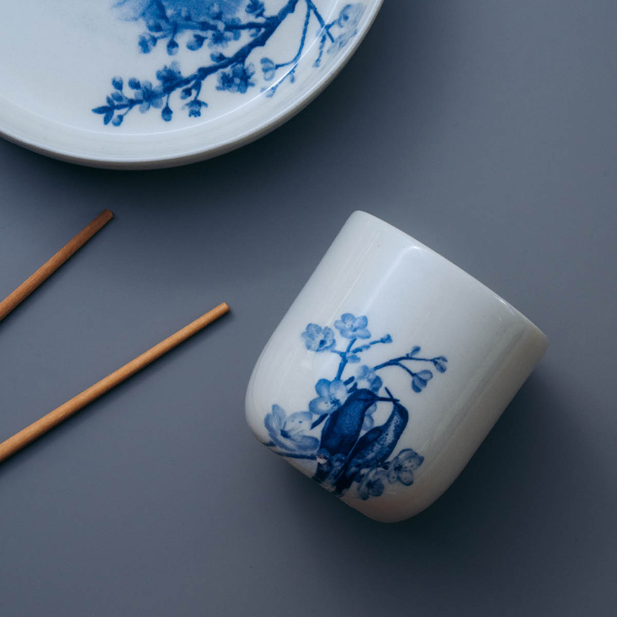 Stiernholm Yan krus 30 cl beige/blå