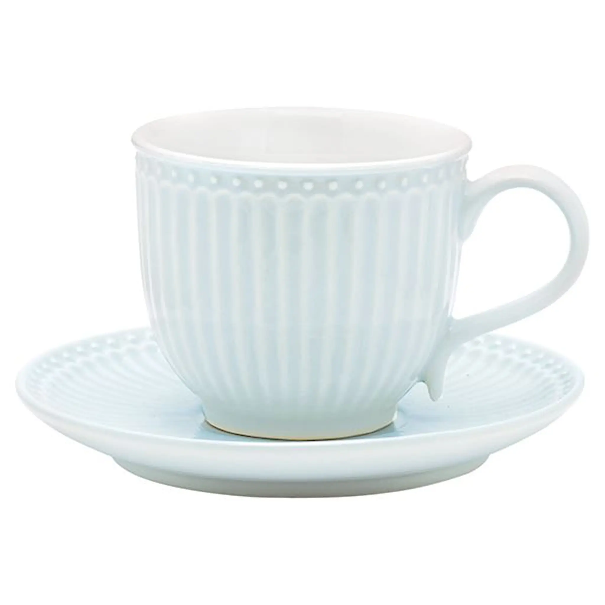 GreenGate Everyday Alice kopp med fat 20 cl pale blue