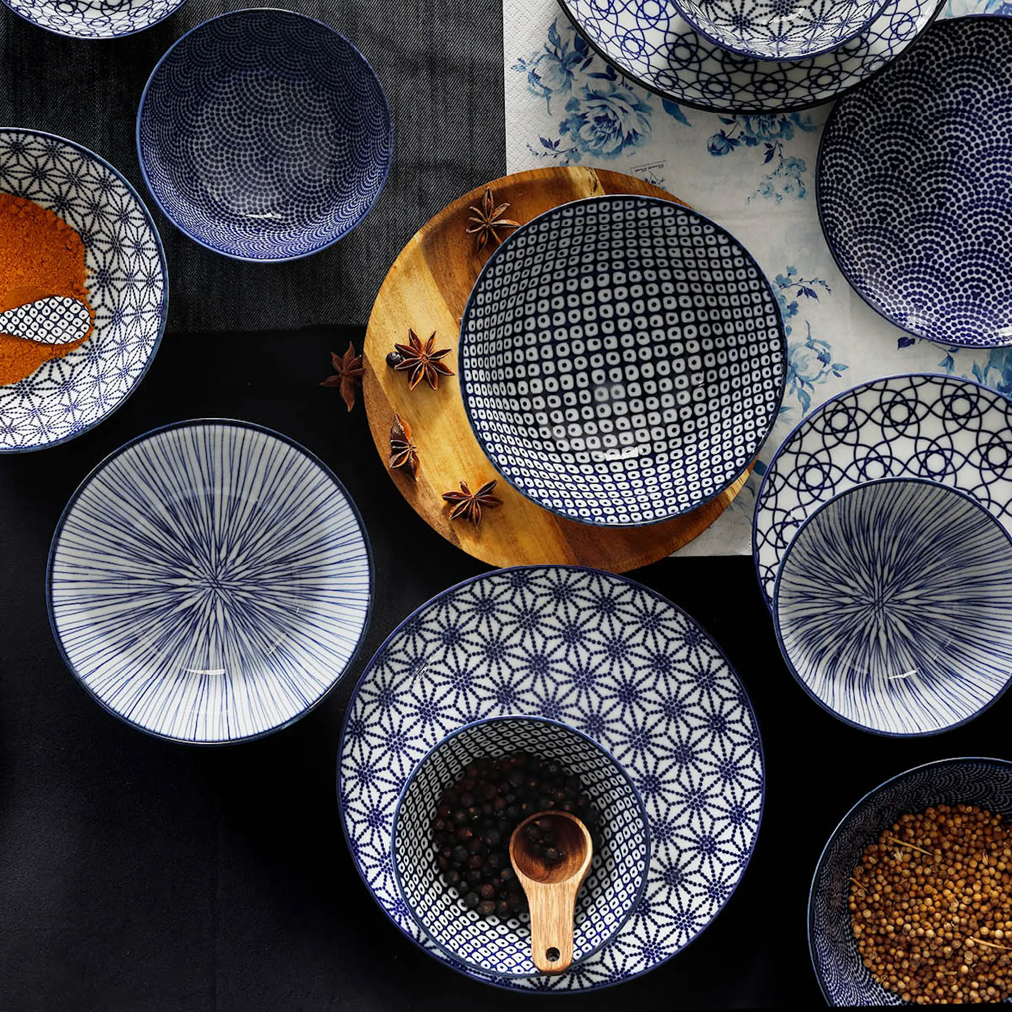 Tokyo Design Studio Nippon Blue Tayo skål 15,2 cm Lines