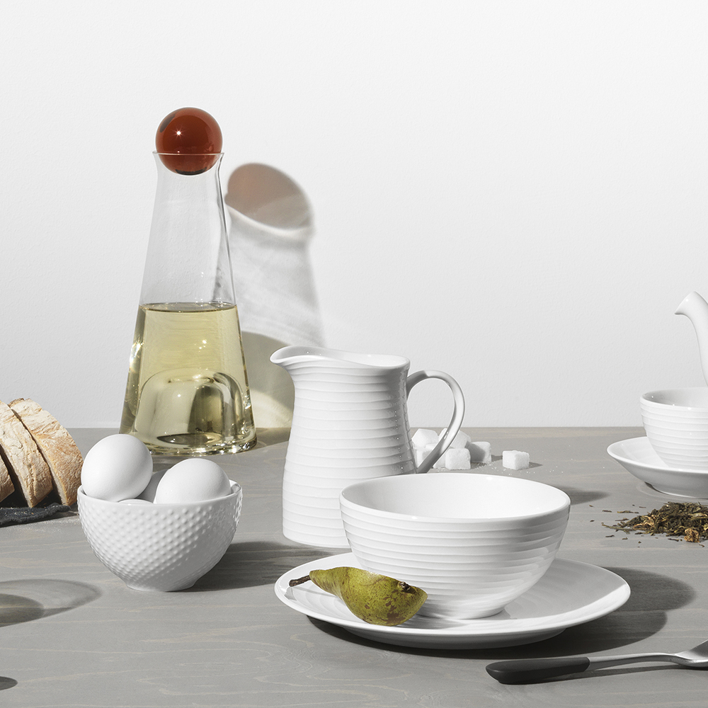 Design House Stockholm Blond Tallrik flat 22 cm stripe Vit