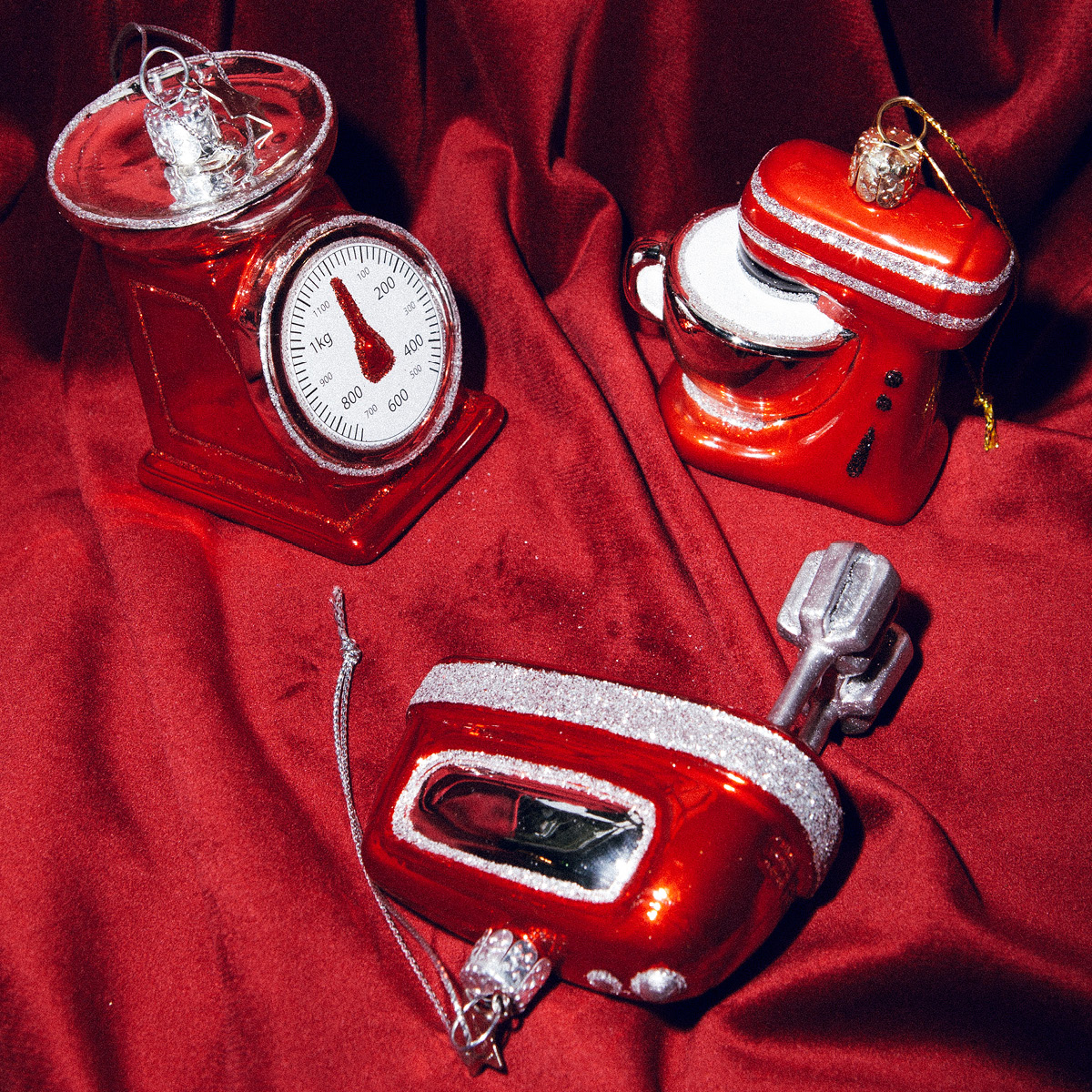 Vondels Wine & Dine Riippuva joulukoriste yleiskone  8,5 cm Punainen