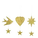 Bird juldekoration 3-pack antik mässing