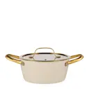 Kastrull med glas lock 20 cm 2,4 L beige