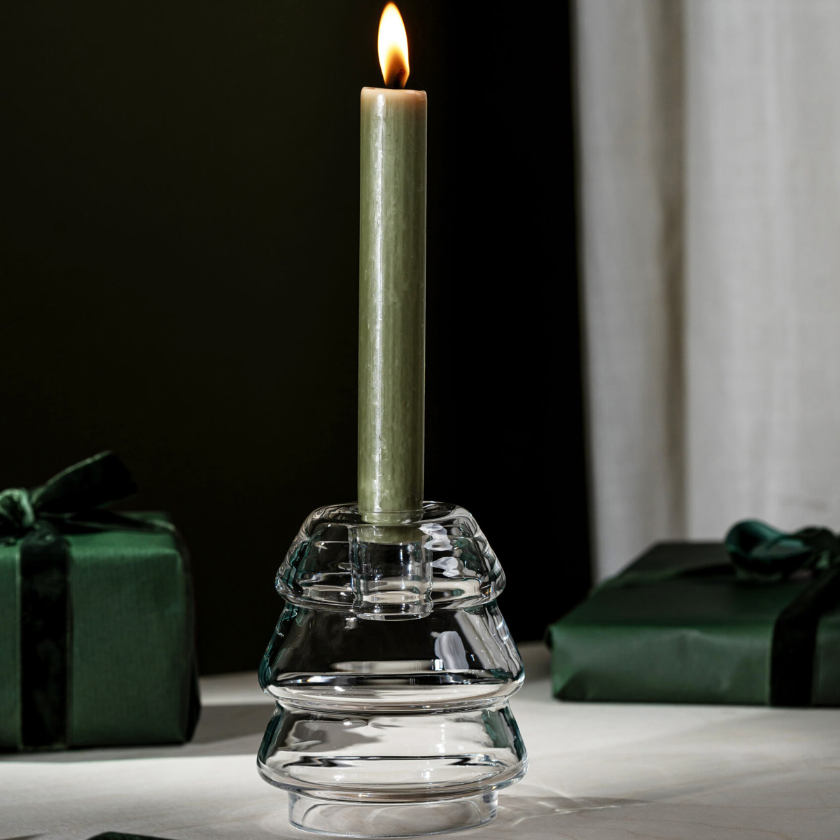 Muurla Glasslysestake 10,5 cm gran