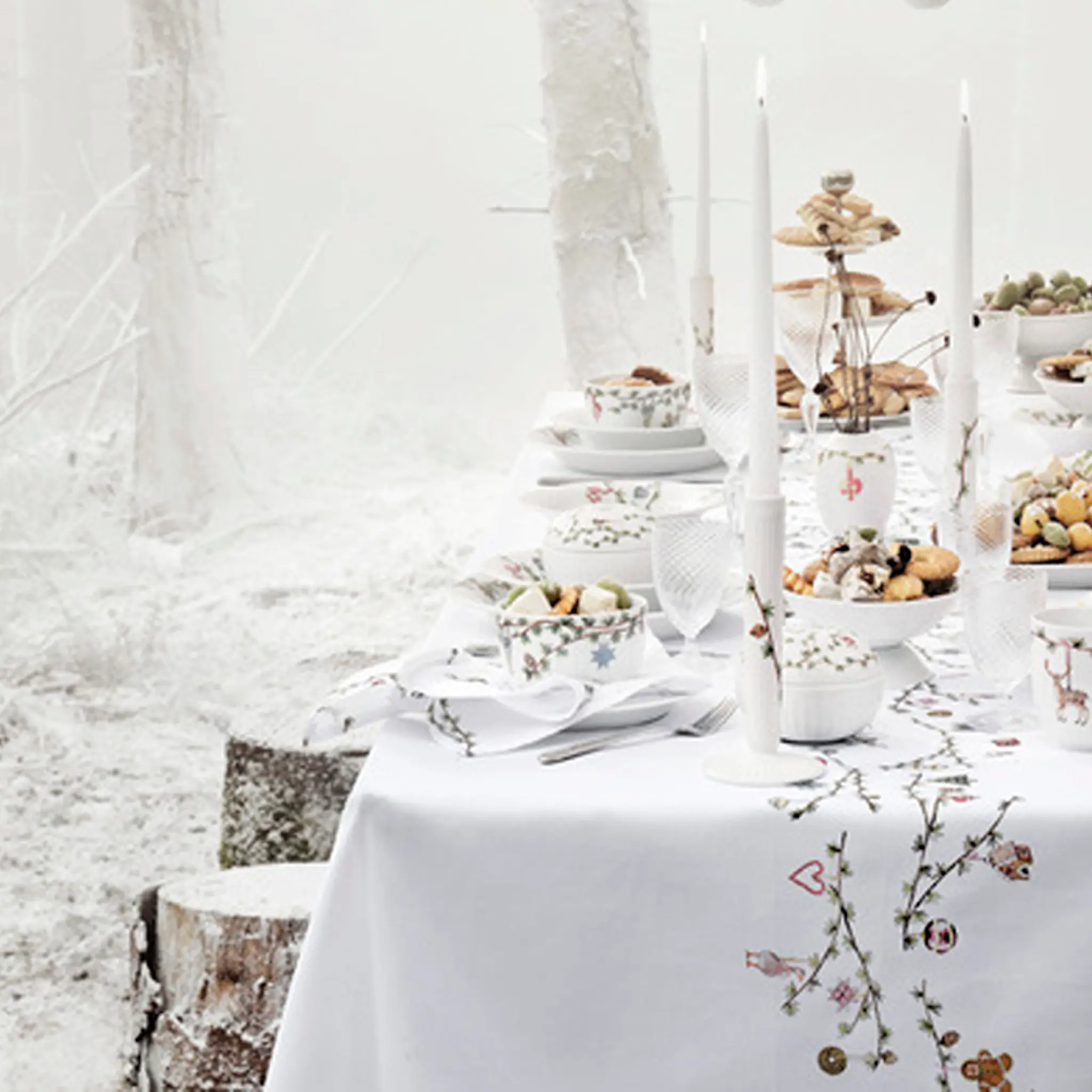Kähler Hammershøi Christmas Pöytäliina 150x320 cm Valkoinen