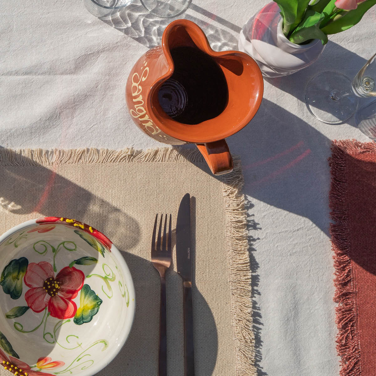 Ziczac Mayaha dekkebrikke  30x40 cm beige