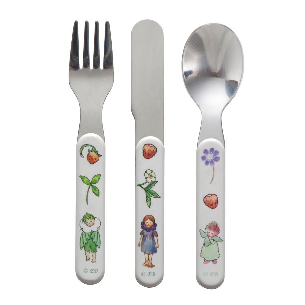 Rätt Start Elsa Beskow barnebestikk 3 deer Blomsterbarn