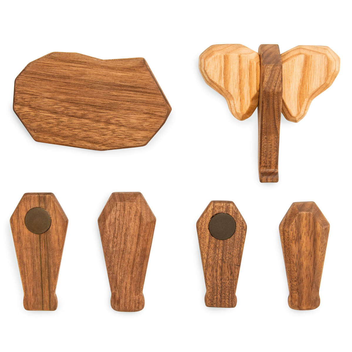 FableWood Puufiguuri Äiti norsu 12 cm Pähkinä/Saarni