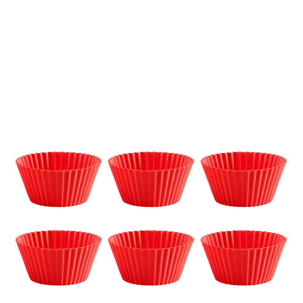 Lékué Muffinsformar i silikon 6-pack 7 cm röd
