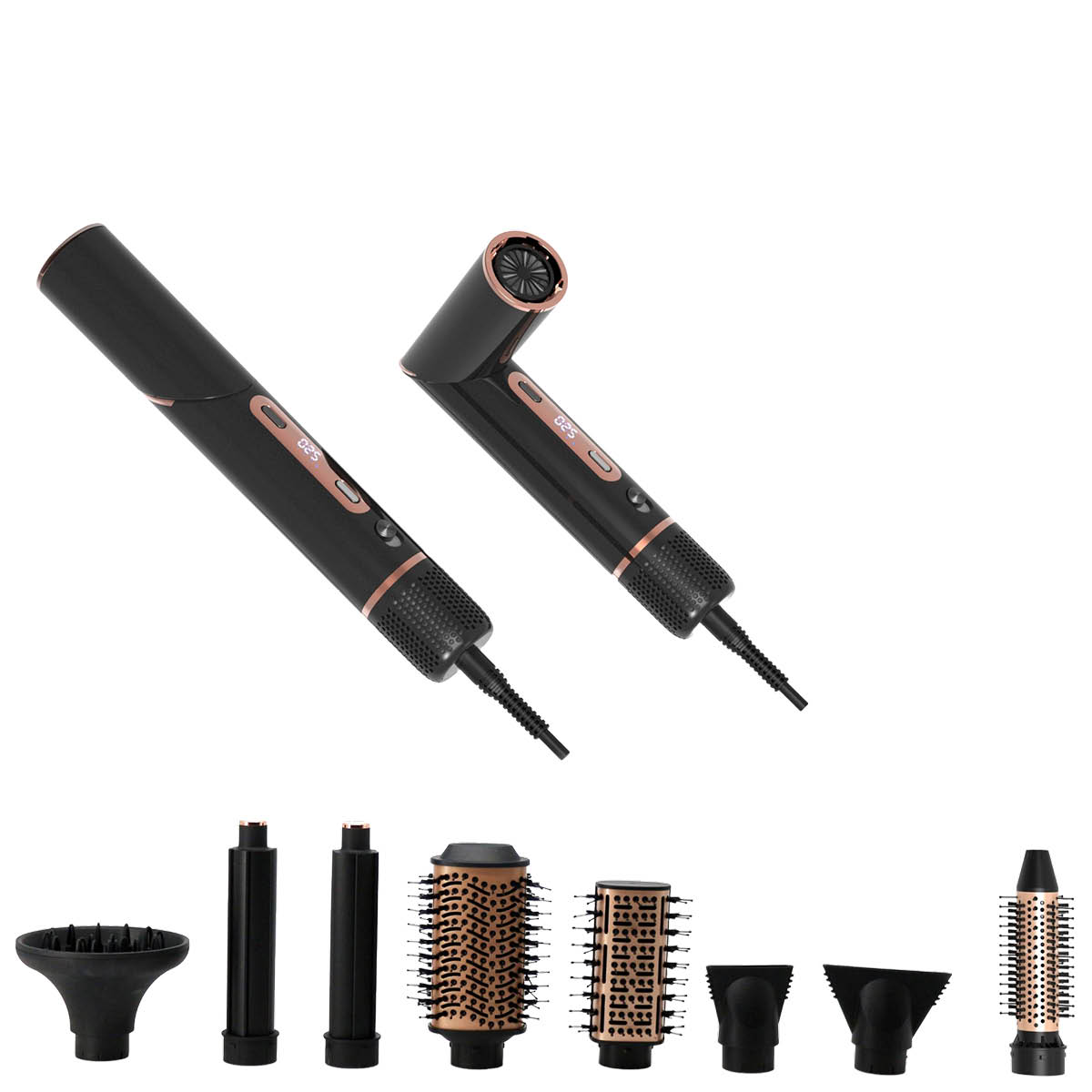 Hâws Beauty Hot Air Styler Deluxe multistyler och hårfön 8 huvuden svart