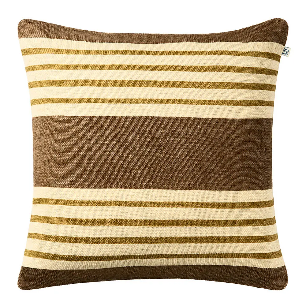 Aria putetrekk lin 50x50 cm Taupe/Masala Yellow